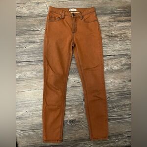 Free People Skinny Jeans Rust Brown W25